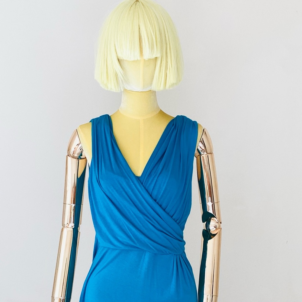 Emili PUCCI V Neck Sleeveless Knee Length in Vibrant Blue Dress SZ XS-S - Picture 3 of 8